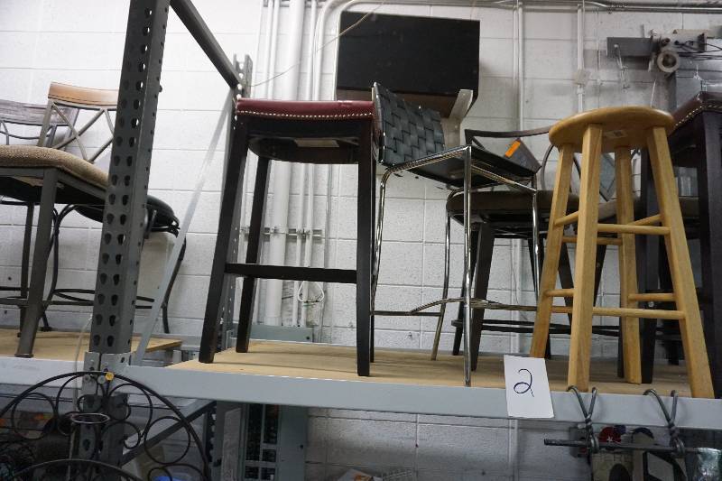 lot 2 image: Lot of Assorted Stools in Various Sizes and Styles