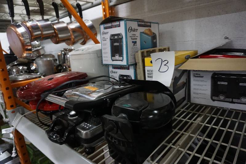 lot 73 image: Lot of Toasters and Waffle Makers