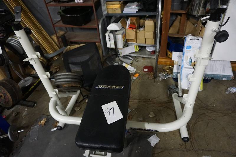 lot 97 image: Stringer Weight Lifting Bench Combination Bench Press and Leg Raise and Curl