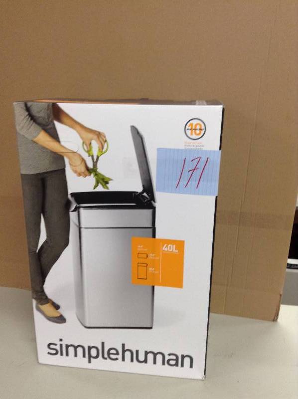 Simpli Human rectangular touch-bar bin