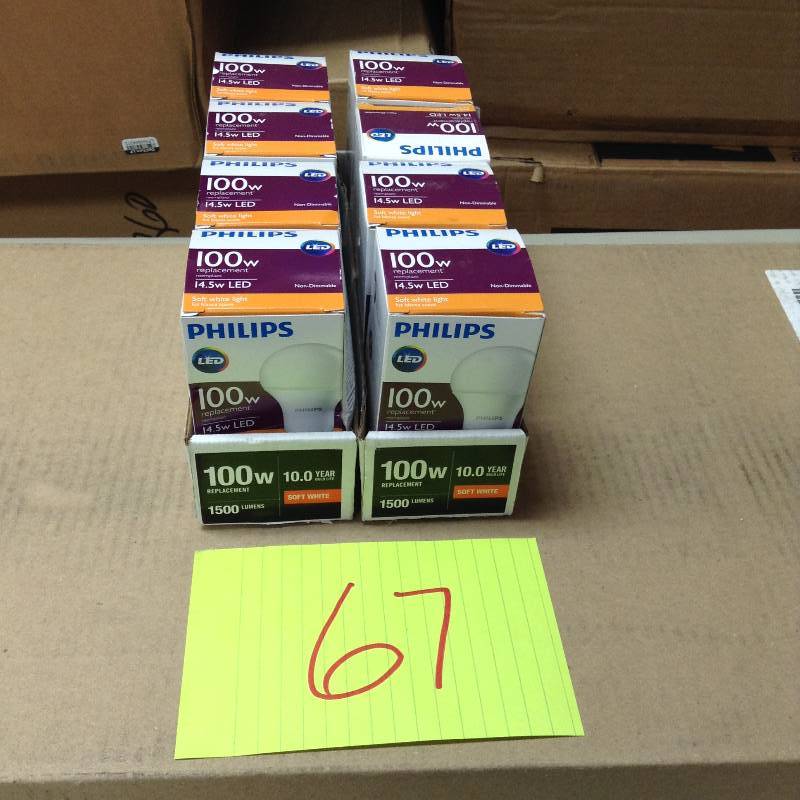 Philips 100W Equivalent Soft White A19 LED Light Bulb 8 pack never used