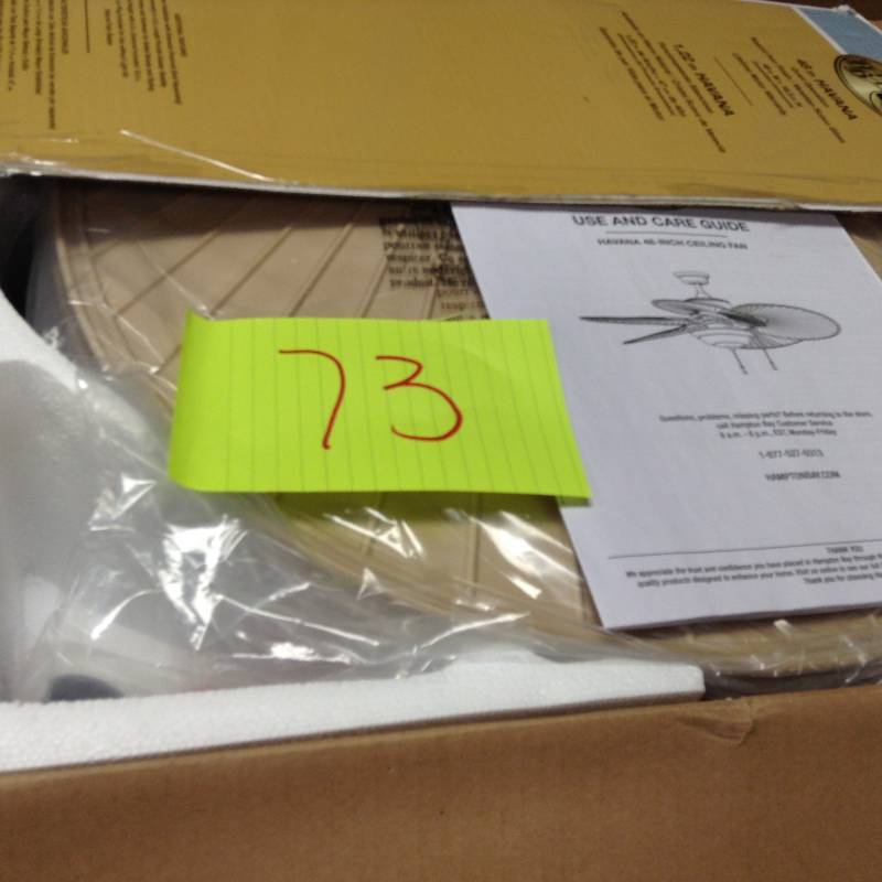 Hampton Bay 48  Havana indoor Ceiling Fan Missing Globe Never used