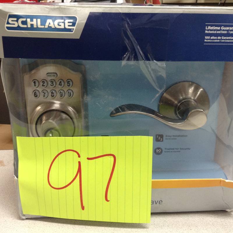 Schlage Camelot Satin Nickel Keypad Combo Pack with Accent Lever