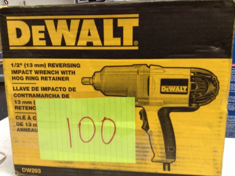 DEWALT DW293 7.5-Amp 12-Inch Impact Wrench with Hog Ring Anvil not used