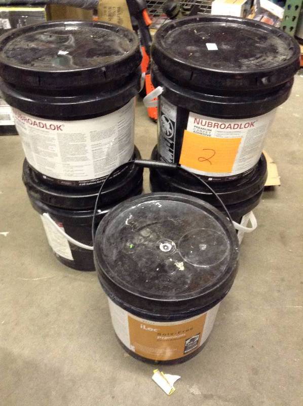 Lot of 5 Nubroadlok premium Carpet Adhesive pail KX REAL DEALS TOOLS