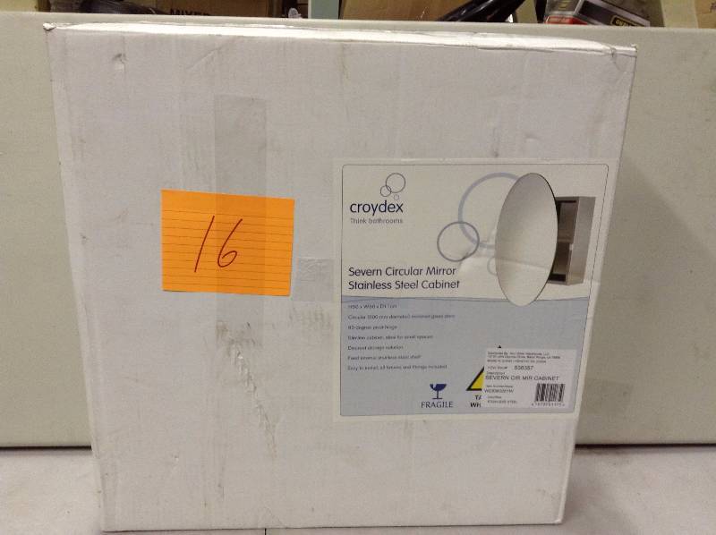 Croydex Seven Circular Mirror stainless steel cabinet