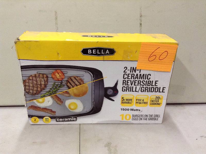 Bella 2 in 1 Ceramic Reversible Grill Griddle open box