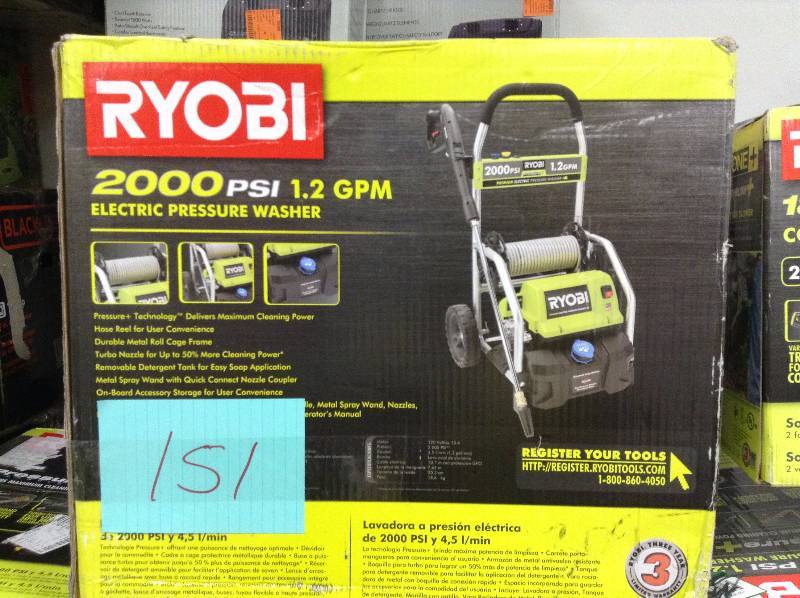 Ryobi 2000 PSI 1.2 GPM Electric Preassure Washer Not used