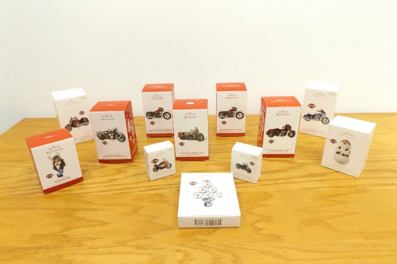 lot 21 image: 12 Harley Davidson Themed Hallmark Keepsake Ornaments