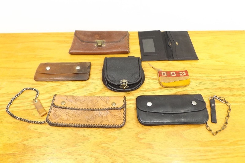 lot 38 image: Lot of Antique and Vintage Leather Wallets