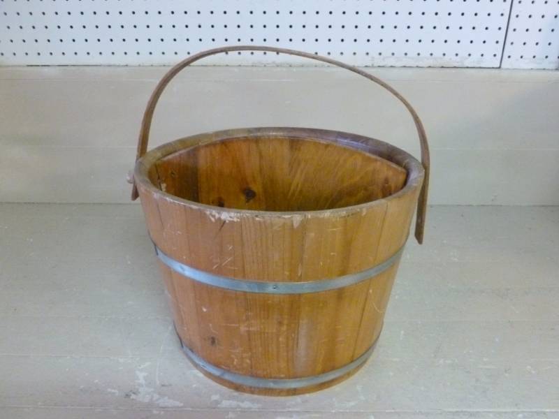 lot 321 image: Vintage Wooden Pail