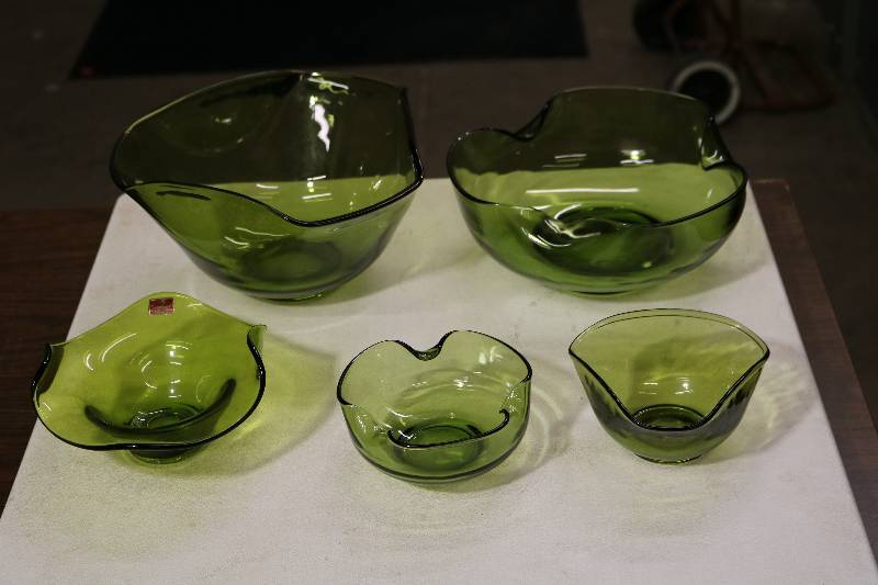 Olive Green Glass Bowls