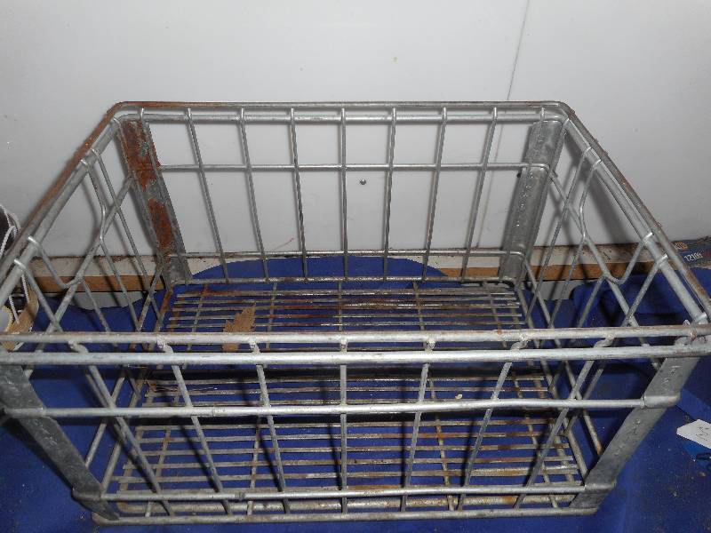 VINTAGE ALL METAL MILK CRATE