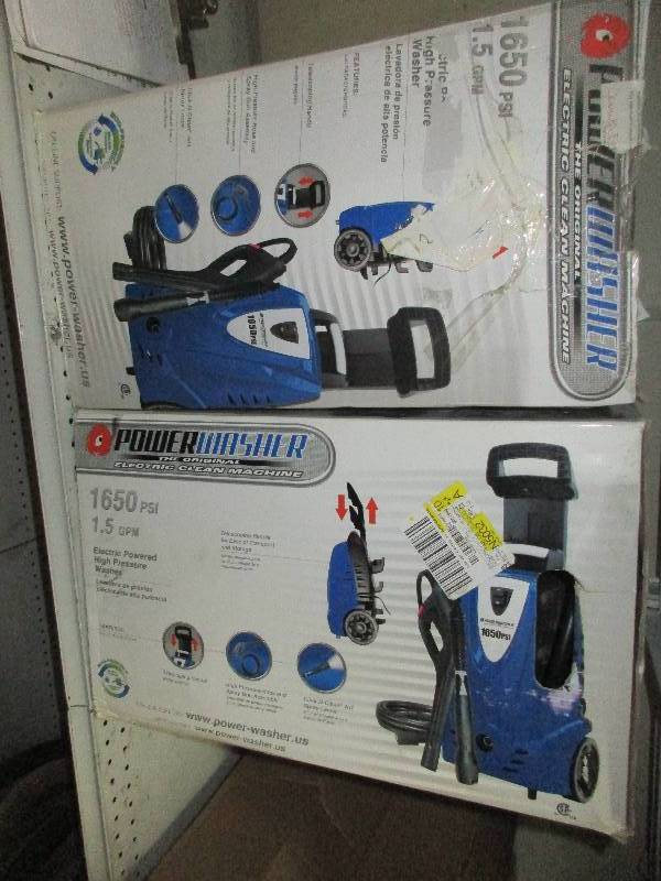 lot 17 image: 2 power washers 1650 psi electric pressure washers