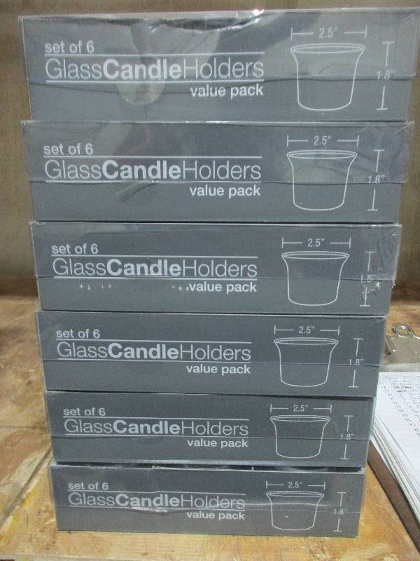 lot 42 image: 6 packs of 6 glass candle holders