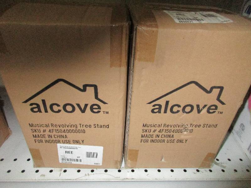 lot 45 image: 2 alcove musical revolving tree stands