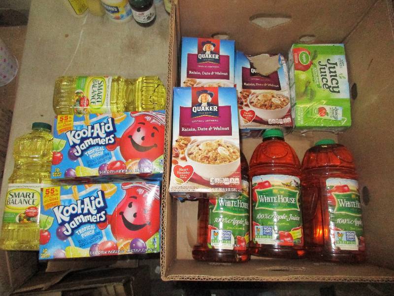 lot 106 image: juice - oatmeal - vegetable oil - NOT expired