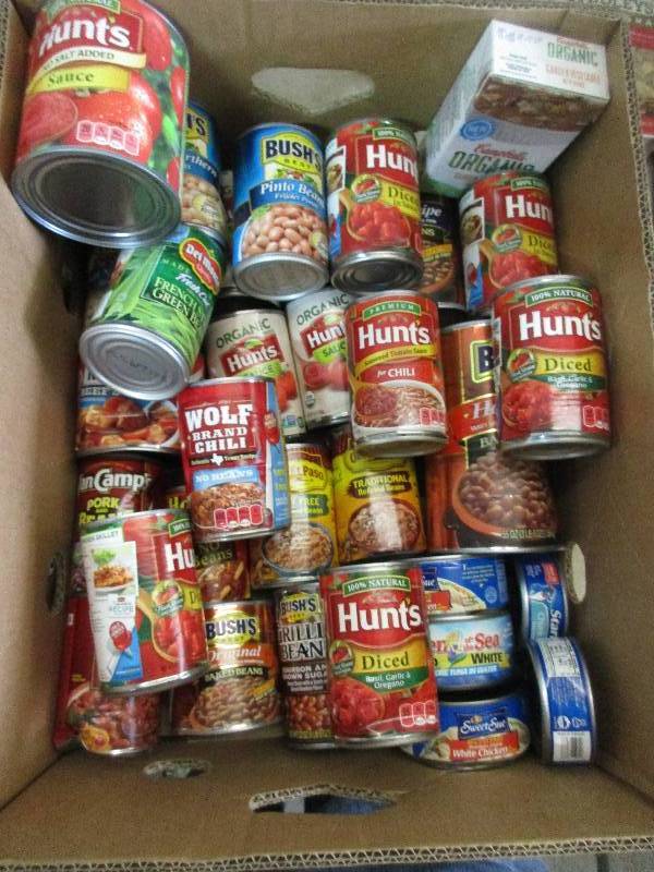 lot 109 image: assorted canned goods NOT expired 40cans