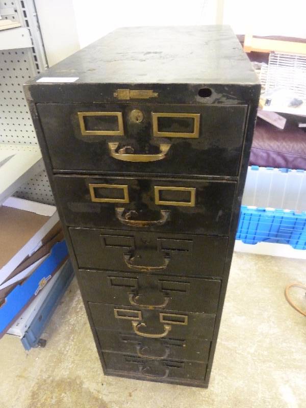 lot 550 image: Vintage Large Metal Cabinet Full of Misc.