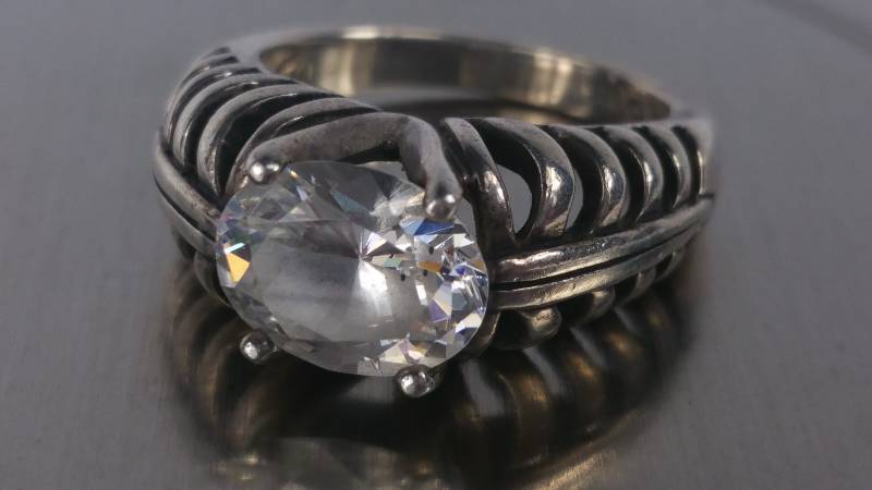 Designer KABANA Sterling Silver Diamonique Cubic Zirconia Ring