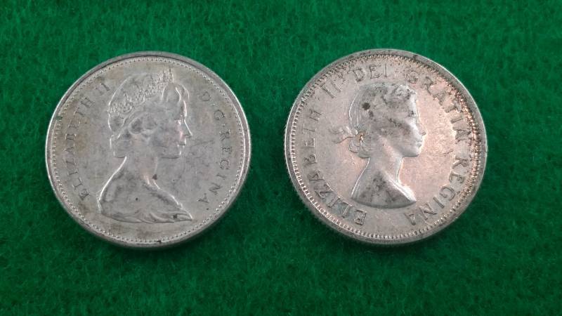 1961 & 1968 Canadian Silver Quarters