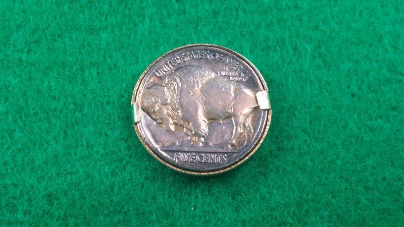 Buffalo Nickel in a 10k Gold Bezel