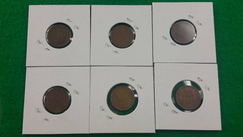 Group of (6) Better Wheat Cents