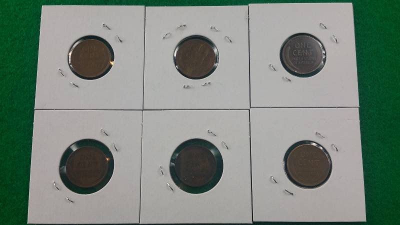 Group of (6) Better Wheat Cents