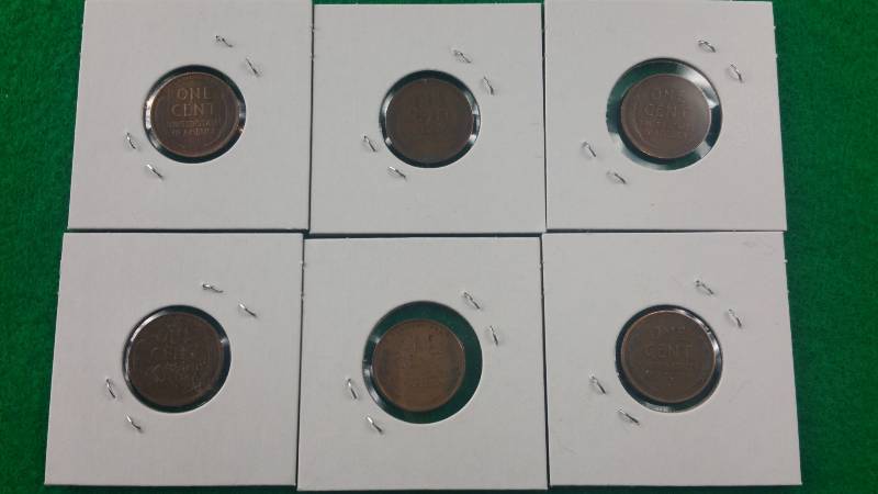 Group of (6) Better Wheat Cents