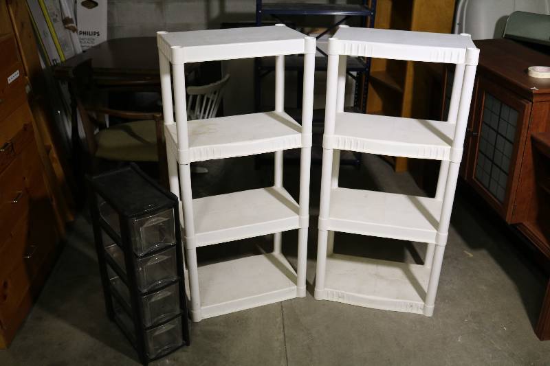 Plastic Shelving and Small Drawer