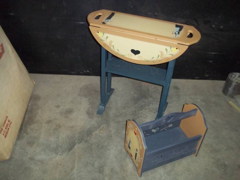 lot 146 image: Side Table and magazine rack