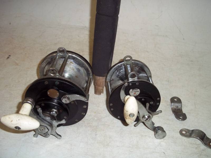 lot 172 image: Halibut Rod and 2 Reels, Rod is 77 Long