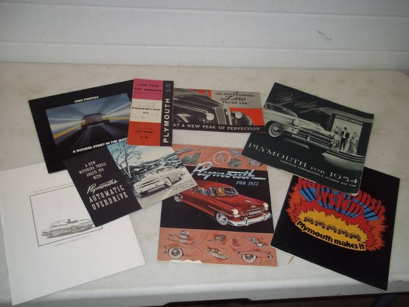 lot 26 image: Vintage Plymouth sales brochures