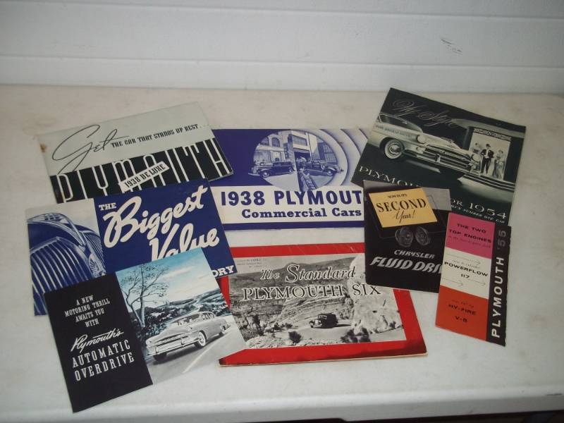 lot 30 image: Vintage Plymouth sales brochures
