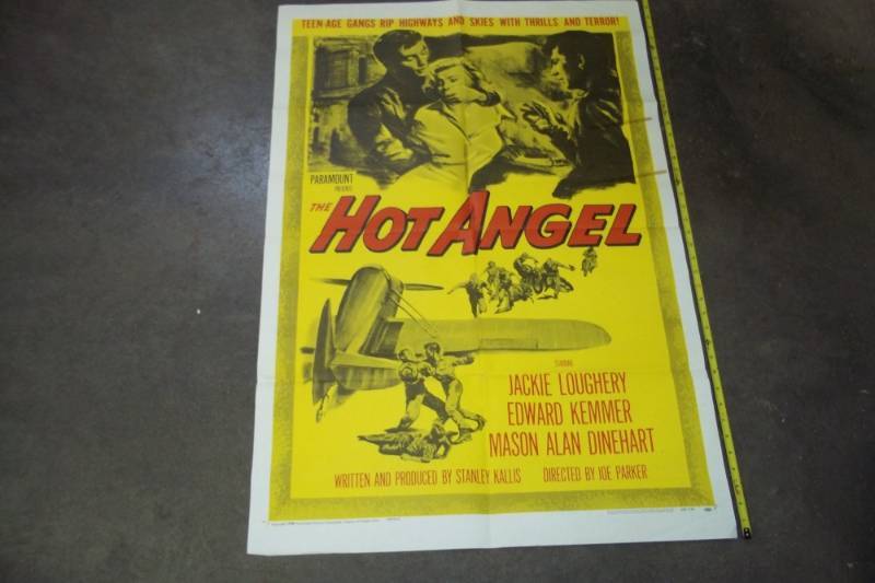 lot 46 image: 1958 Original Hot Angel movie poster (back stamped #58 of 436
