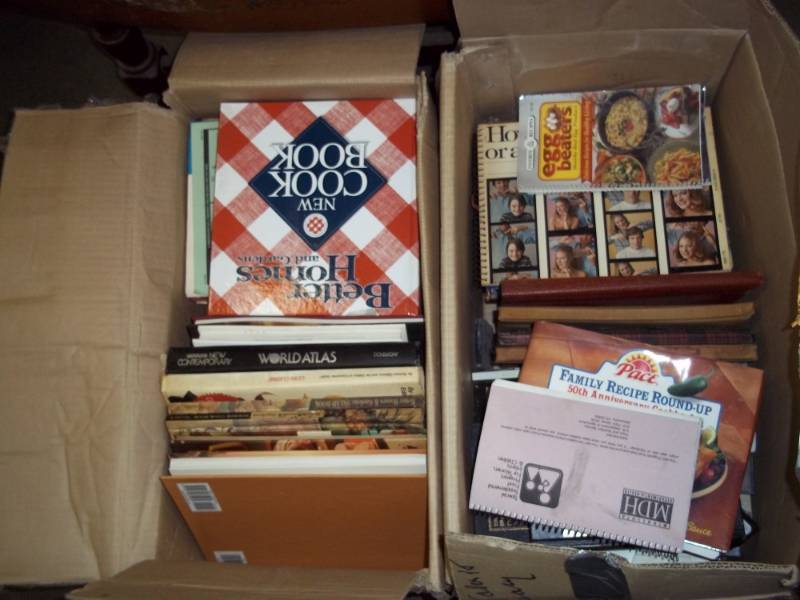 lot 188 image: Two Large boxes of Books and Cookbooks