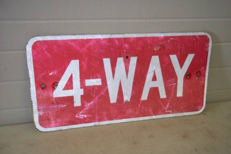 lot 74 image: 4-way hwy sign 12x24 in