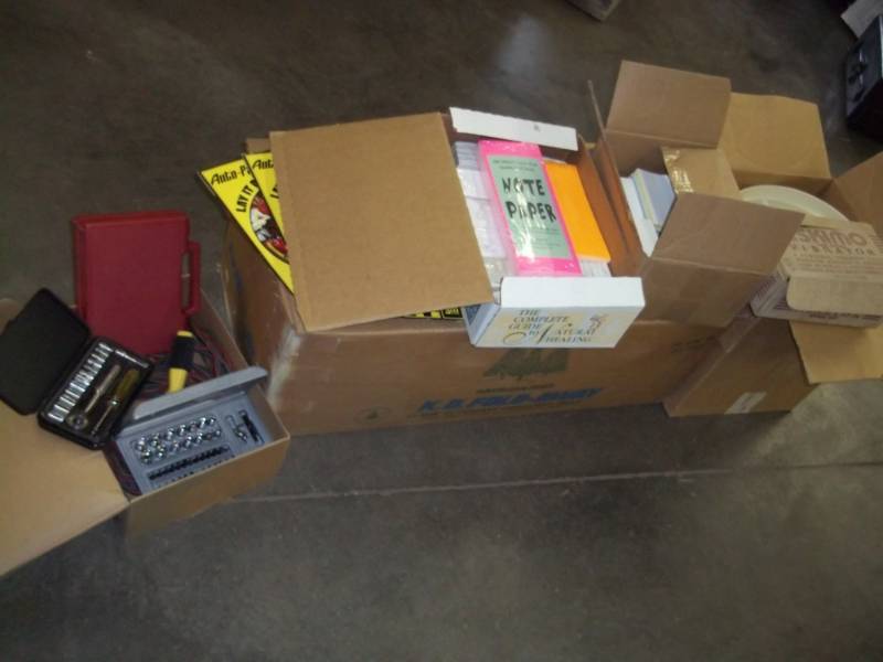 lot 215 image: Dehydrator trays, notepads, vibrator, socket sets, Christmas tree, etc