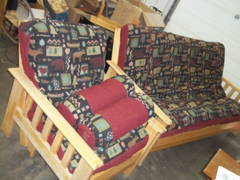 lot 219 image: Futon Couch and Chair