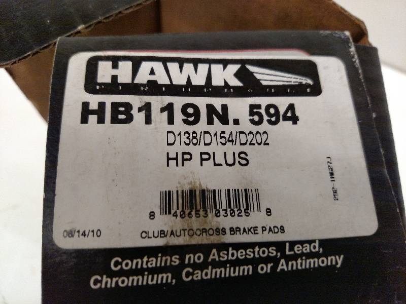 lot 205 image: Hawk Brake Pads, HB119N.594, Metric...