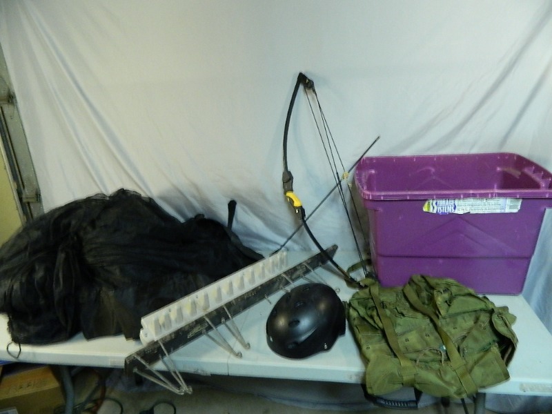 Bug Screen Tent, Army Backpack, Youth Bow, Etc.