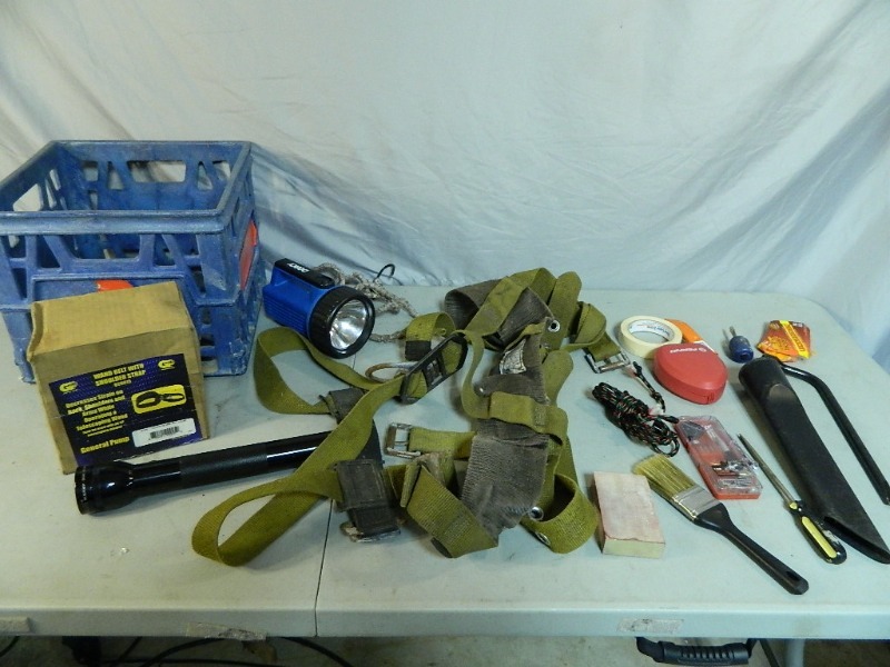 Safety Harness, Tools, Etc