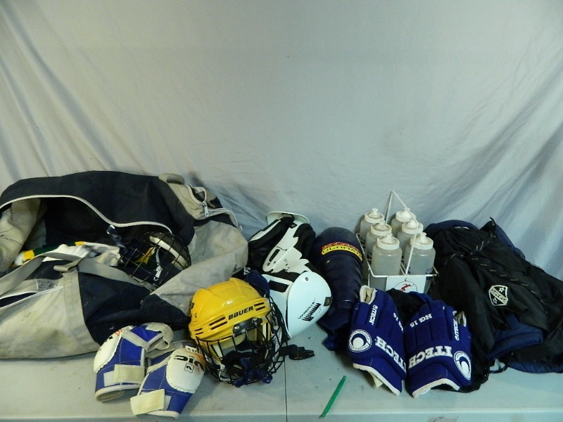 Large Bag Full of Hockey Equipment