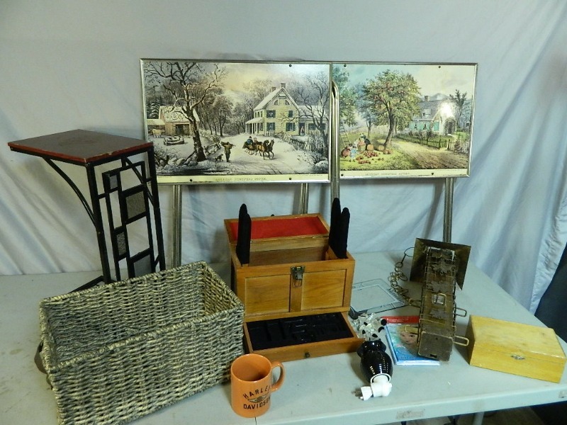 Vintage TV Trays, Gun Cleaning Case, Scentsy Plug in, Decor, and More