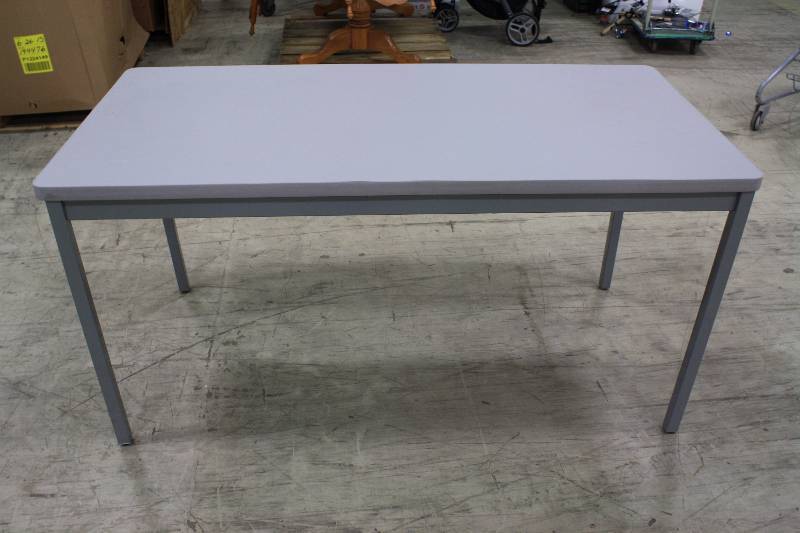 lot 34 image: 5ft Heavy Duty Gray WoodSteel Table