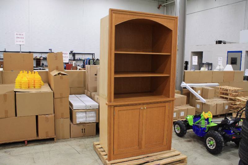 lot 36 image: Built in Solid Wood Cabinet with Shelves