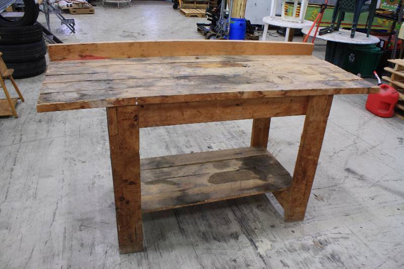 lot 89A image: Solid Wood Work Table