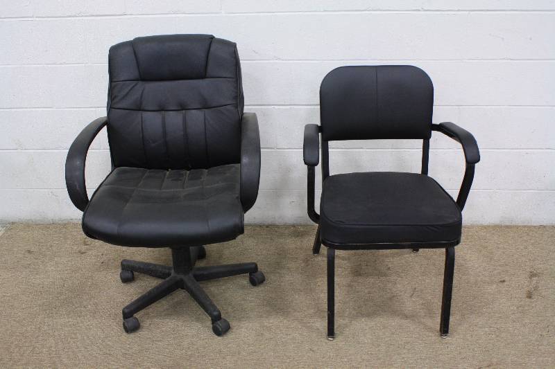 lot 174 image: Black Office Chair and Chair