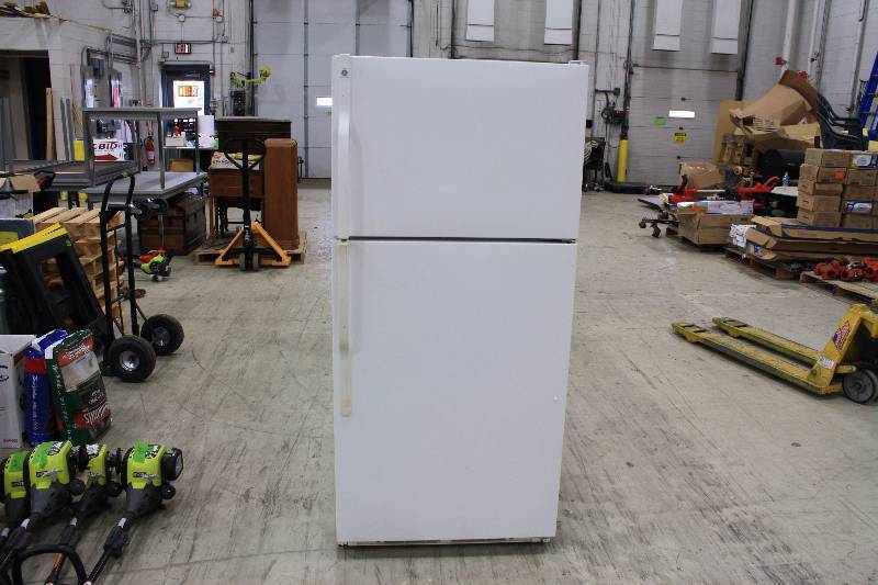 lot 195 image: GE 18.2 Cubic Ft FridgeFreezer
