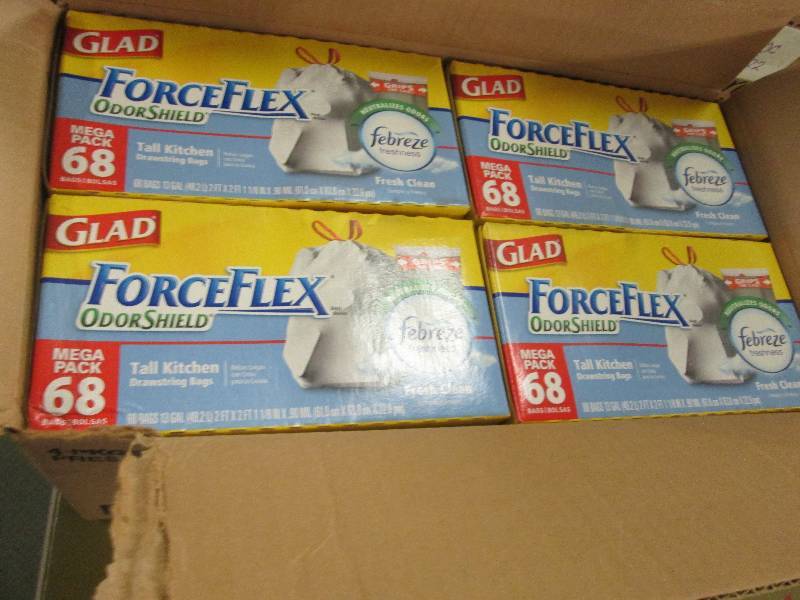 lot 66 image: Lot of 4 boxes Glad Force Flex Odor...